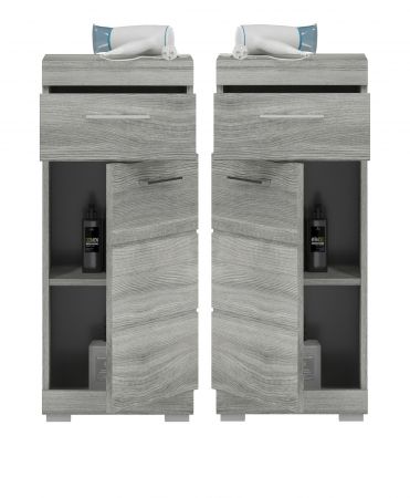 Badezimmer Kommode Spirit in grau Rauchsilber Badkommode 37 x 88 cm
