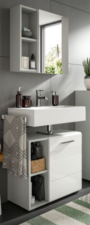 Badezimmer Spiegelschrank Carlo in grau Badschrank 1-trig mit Soft-Close 55 cm