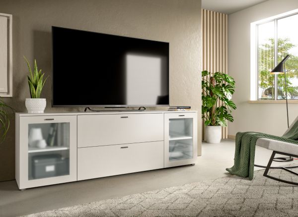 TV-Lowboard Dante in wei TV Unterteil in Komforthhe 180 cm