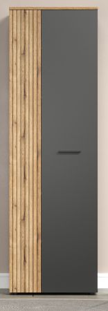 Garderobenschrank Esteban in grau und Evoke Eiche Garderobe oder groer Schuhschrank 60 x 195 cm