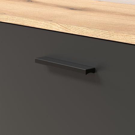 Garderobe Sitzbank Esteban in grau und Evoke Eiche Garderobenbank und Schuhschrank 80 cm