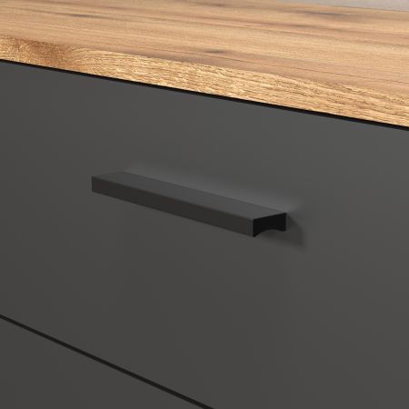Kommode Esteban in grau und Evoke Eiche Sideboard 139 cm