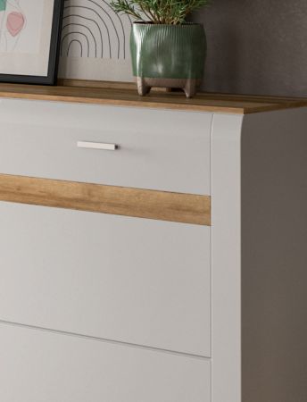 Sideboard Darell in grau und Riviera Eiche Kommode 150 cm, Soft-Close