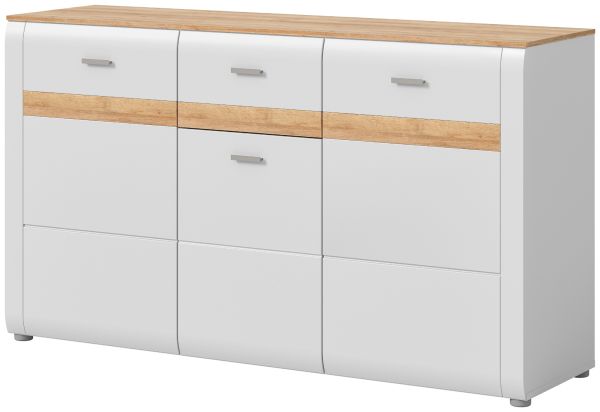 Sideboard Darell in grau und Riviera Eiche Kommode 150 cm, Soft-Close