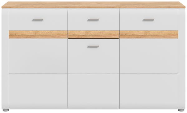 Sideboard Darell in grau und Riviera Eiche Kommode 150 cm, Soft-Close