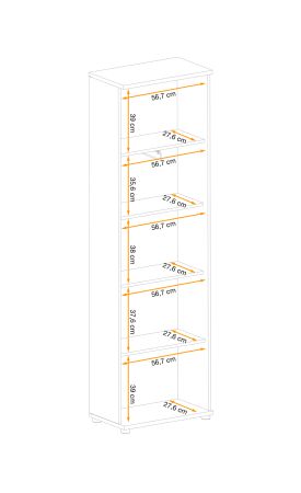 Garderobenschrank Collin in Jackson Eiche und schwarz Schuhschrank mit 3-D Lamellen 60 cm