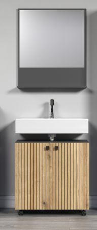 Badezimmer Spiegel Bliss in grau Badspiegel mit Ablage 60 cm