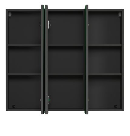 Badezimmer Spiegelschrank Bliss in grau Badschrank 3-trig 90 cm