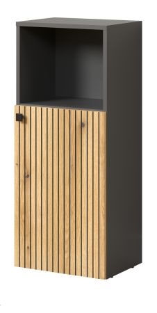 Badezimmer Kommode Bliss in Evoke Eiche und grau Badschrank 40 x 95 cm
