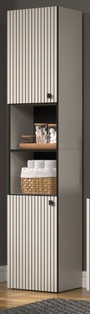 Badezimmer Hochschrank Bliss in Cashmere grau Badschrank 40 x 186 cm