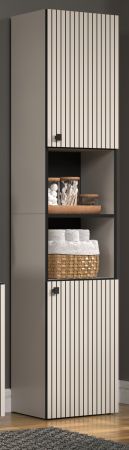 Badezimmer Hochschrank Bliss in Cashmere grau Badschrank 40 x 186 cm