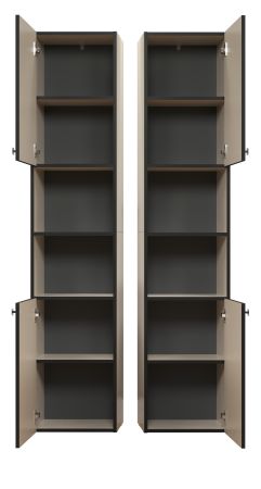 Badezimmer Hochschrank Bliss in Cashmere grau Badschrank 40 x 186 cm