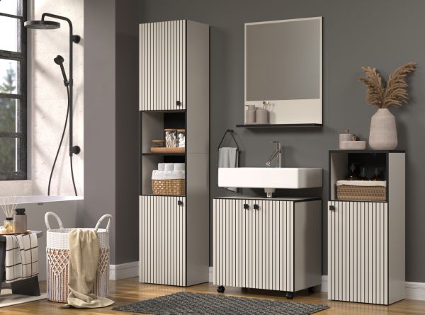 Waschbeckenunterschrank Bliss in Cashmere grau Badschrank 60 cm