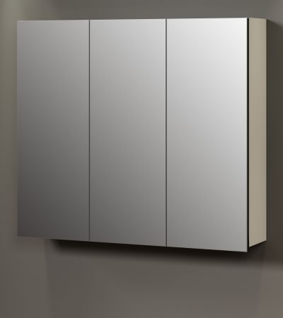 Badezimmer Spiegelschrank Bliss in Cashmere grau Badschrank 3-trig 90 cm