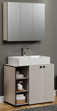 Badmbel Set Bliss in Cashmere grau Badkombination 2-teilig 90 x 186 cm