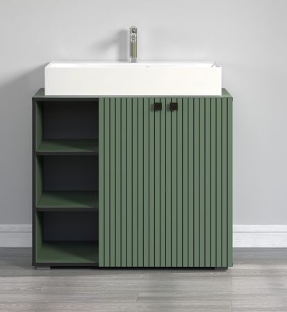 Waschtisch Set Bliss in grn Komplett-Set mit Waschbecken 90 cm