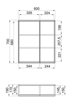 Badezimmer Spiegelschrank Torsby in Evoke Eiche Badschrank 2-trig 60 x 70 cm