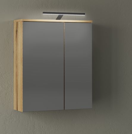 Badezimmer Spiegelschrank Torsby in Evoke Eiche Badschrank 2-trig 60 x 70 cm