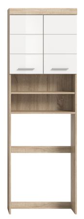 Waschmaschinenschrank Mambo in wei Hochglanz und Sonoma Eiche Waschmaschinen berbau 63 x 191 cm