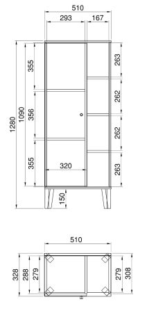 Badezimmer Midischrank Torsby in wei und Evoke Eiche Badmbel Kommode 51 x 128 cm