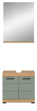 Badmbel Set 2-teilig Shawn in Salbei und Artisan Eiche Badkombination 60 x 191 cm