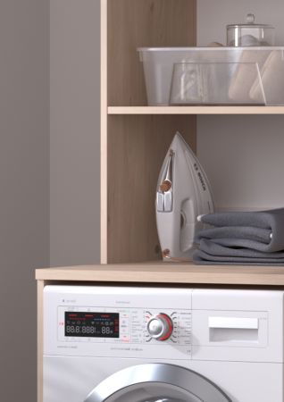Waschmaschinenschrank Laundry4 in wei und Jackson Eiche Set 3-teilig 175 x 184 cm