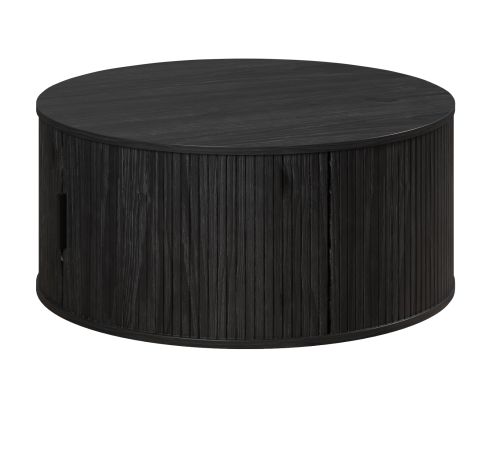 Couchtisch Ronin in Esche schwarz Beistelltisch rund 80 cm