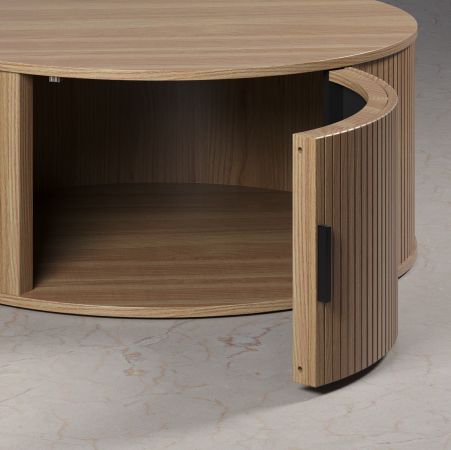Couchtisch Ronin in Eiche Beistelltisch rund 80 cm