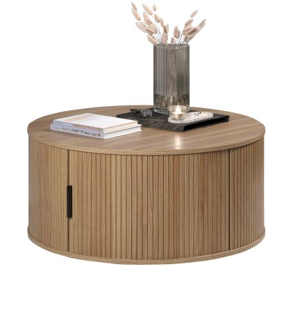 Couchtisch Ronin in Eiche Beistelltisch rund 80 cm