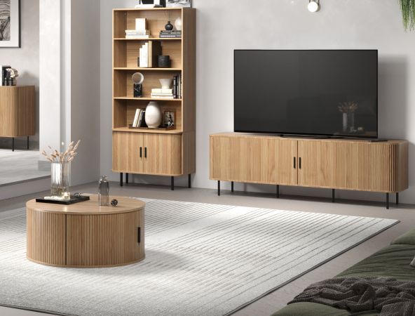 Regalschrank Ronin in Eiche Bcherregal 80 x 172 cm
