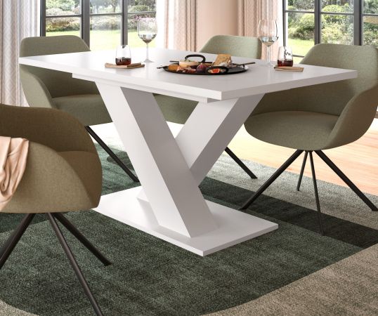 Esstisch Home-X in wei Tisch ausziehbar 150 - 190 cm