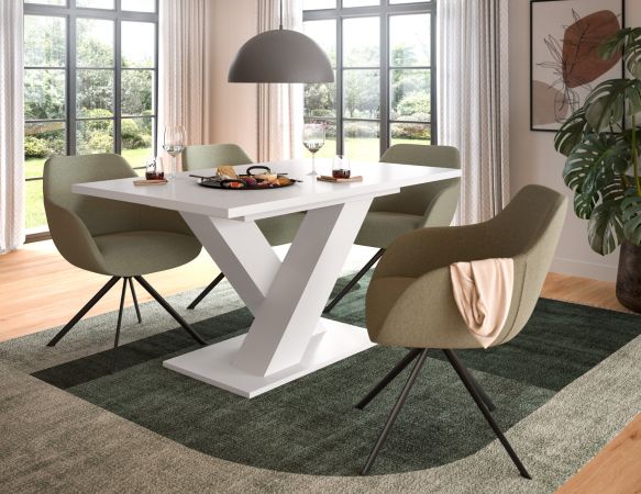 Esstisch Home-X in wei Tisch ausziehbar 150 - 190 cm