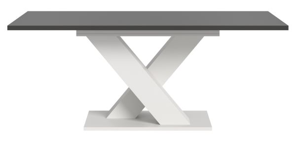 Esstisch Home-X in grau und wei Tisch ausziehbar 150 - 190 cm
