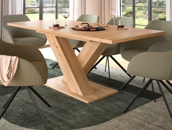 Esstisch Home-X in Artisan Eiche Tisch ausziehbar 150 - 190 cm