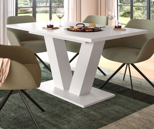 Esstisch Home-X in wei Tisch ausziehbar 150 - 190 cm