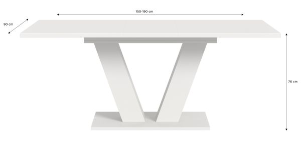 Esstisch Home-X in wei Tisch ausziehbar 150 - 190 cm