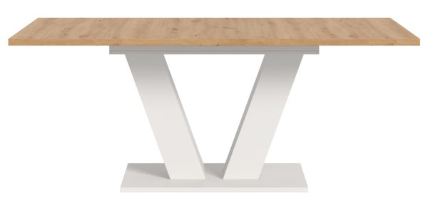 Esstisch Home-X in Artisan Eiche und wei Tisch ausziehbar 150 - 190 cm