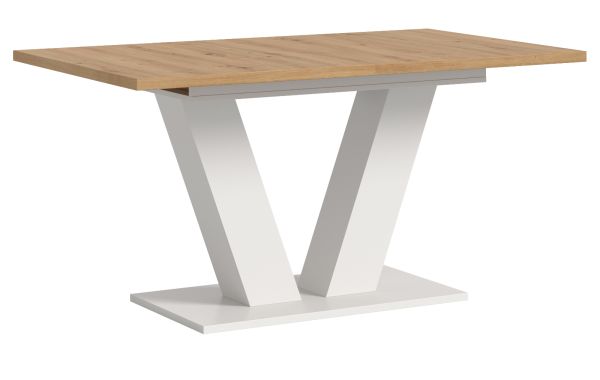 Esstisch Home-X in Artisan Eiche und wei Tisch ausziehbar 150 - 190 cm