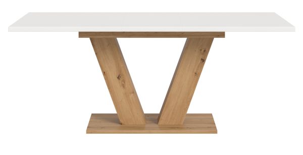 Esstisch Home-X in wei und Artisan Eiche Tisch ausziehbar 150 - 190 cm