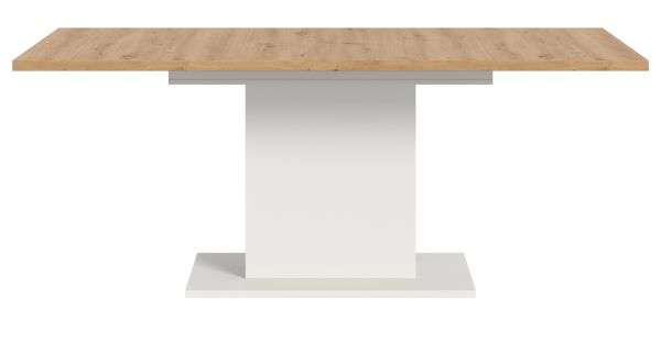 Esstisch Home-X in Artisan Eiche und wei Tisch ausziehbar 150 - 190 cm