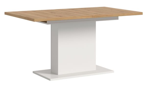 Esstisch Home-X in Artisan Eiche und wei Tisch ausziehbar 150 - 190 cm