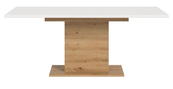 Esstisch Home-X in wei und Artisan Eiche Tisch ausziehbar 150 - 190 cm