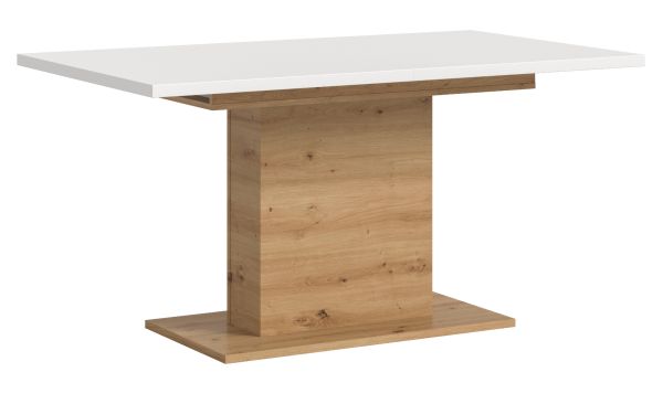 Esstisch Home-X in wei und Artisan Eiche Tisch ausziehbar 150 - 190 cm