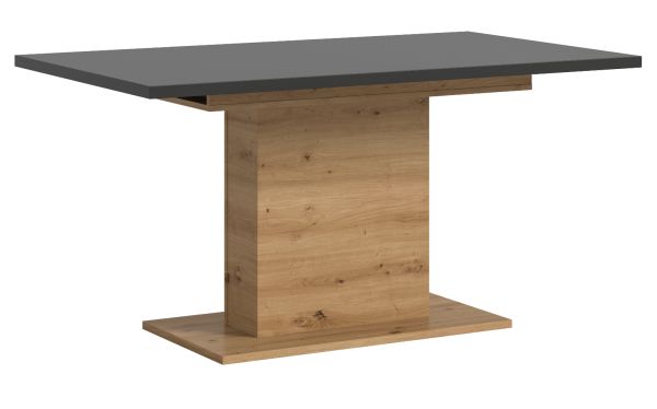 Esstisch Home-X in grau und Artisan Eiche Tisch ausziehbar 150 - 190 cm