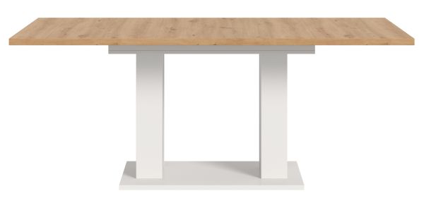 Esstisch Home-X in Artisan Eiche und wei Tisch ausziehbar 150 - 190 cm