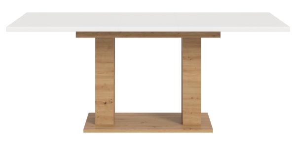 Esstisch Home-X in wei und Artisan Eiche Tisch ausziehbar 150 - 190 cm