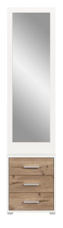 Kompaktgarderobe Pallas in wei und Nox Eiche Garderobe mit Spiegel 45 x 190 cm