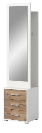 Kompaktgarderobe Pallas in wei und Nox Eiche Garderobe mit Spiegel 45 x 190 cm