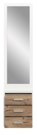 Kompaktgarderobe Pallas in wei und Nox Eiche Garderobe mit Spiegel 45 x 190 cm