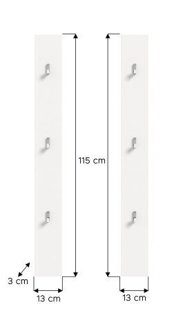 Garderobenpaneel Set SystemX in wei 2x Wandgarderobe 115 cm